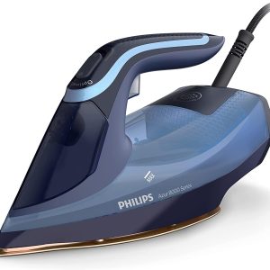 Fier de călcat cu abur Philips Domestic Appliances Azur seria 8000 - abur continuu 55 g/min, jet de abur 240 g, 3000 W, tehnologie OptimalTEMP, SteamGlide Elite, albastru deschis (DST8020/20)