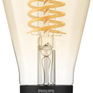 Lampă Edison mică Philips Hue White Filament E27, 7,2 W, reglabilă, lumină albă caldă, controlabilă prin aplicație, compatibilă cu Amazon Alexa (Echo, Echo Dot), pachet de 1