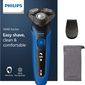 Aparat de ras electric Philips Series 5000 S5466/18, ras puternic și delicat, sistem de ras SteelPrecision, capete de ras flexibile la 360°, timp de funcționare de 60 de minute