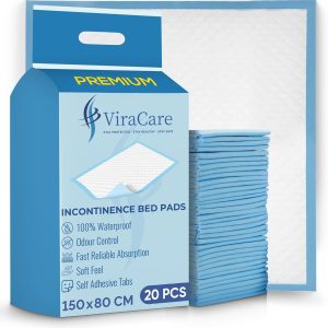 20 x Absorbante pentru incontinență | 150 x 80 cm | Absorbante de unică folosință pentru incontinență | Extra mari | Absorbante impermeabile (1 pachet de 20)