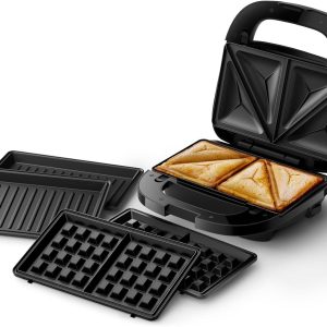 Aparat de făcut sandwich-uri Philips seria 5000, 750 W, panini, gofre, farfurii pentru sandwich-uri, negru/argintiu (HD2350/80)