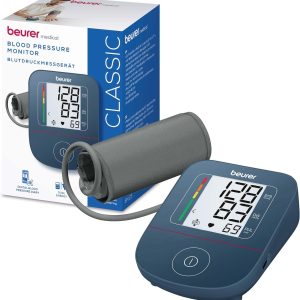 Tensiometru de braț Beurer BM 25, operare ușoară cu un singur buton, măsurare precisă prin controlul scaunului manșetei, detectarea aritmiei, cu port USB-C, manșetă pentru 22-42 cm