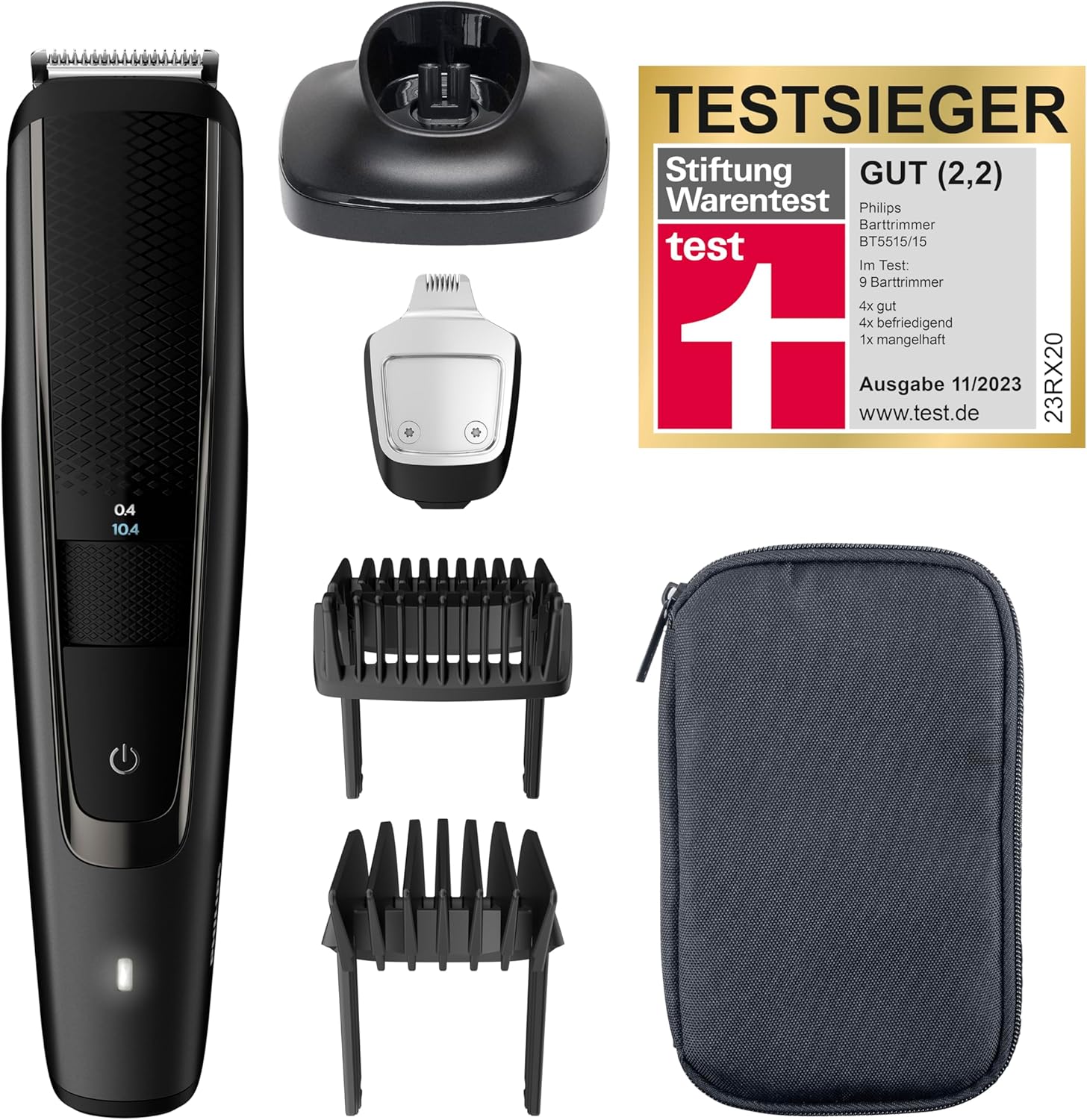 Aparat de tuns barba Philips BT5515/15 cu 40 de setări de lungime, tuns uniform datorită sistemului Lift & Trim Pro, lame metalice cu auto-ascuțire, autonomie a bateriei de 90 de minute, wireless, negru - Image 2