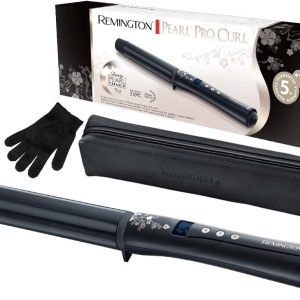 Ondulator Remington pentru bucle mari (32 mm) Pearl Digital (acoperire ceramică cu perle reale) ecran LCD 130-210 °C, include mănușă termică, ondulare fină, păr fin până la puternic, negru CI9533