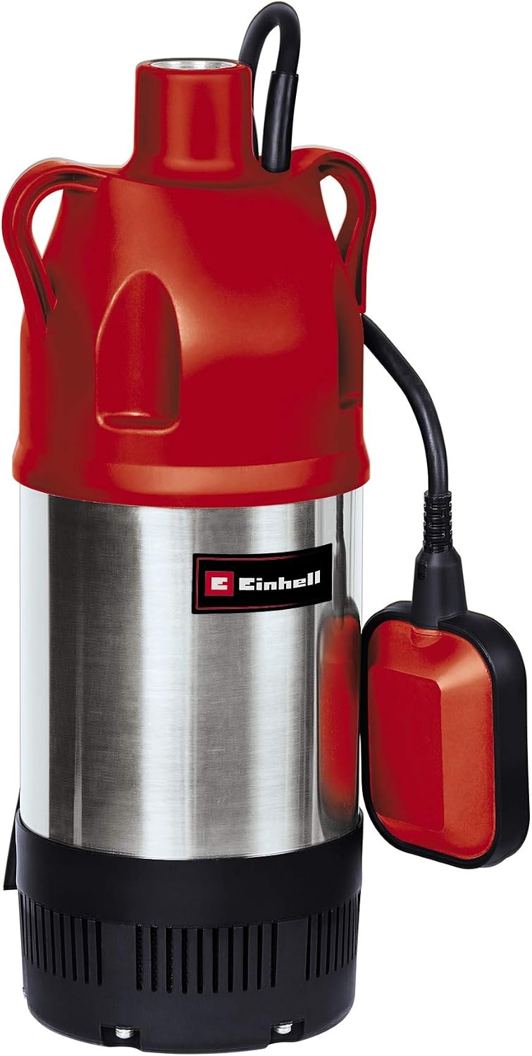 Pompă submersibilă de presiune Einhell GC-DW 900 N (900 W, Debit maxim: 6.000 l/h - Adâncime maximă de imersie: 7 m - Carcasă din oțel inoxidabil, Comutator cu flotor, 2 Inele de suspensie), Simplă | 900 W | Debit 6000 l/h | Înălțime de refulare 32 m | Adâncime de imersie 7 m | oțel inoxidabil | Comutator cu flotor