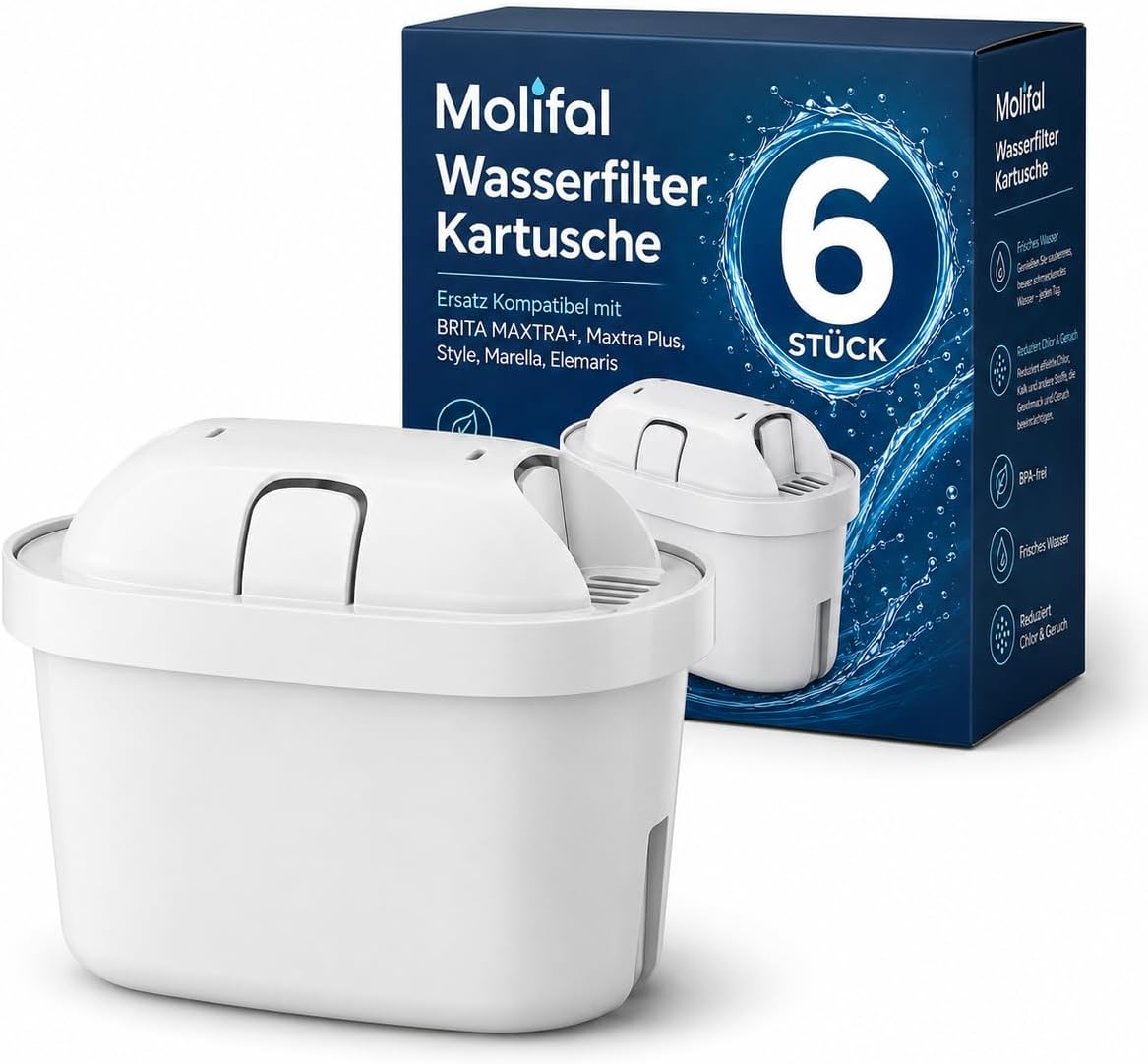 Înlocuitor cartuș filtru de apă compatibil cu Brita Maxtra +, Maxtra Plus, Style, Marella, Elemaris (6)