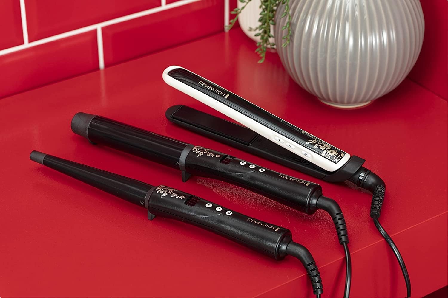 Ondulator Remington pentru bucle mari (32 mm) Pearl Digital (acoperire ceramică cu perle reale) ecran LCD 130-210 °C, include mănușă termică, ondulare fină, păr fin până la puternic, negru CI9533 - Image 5