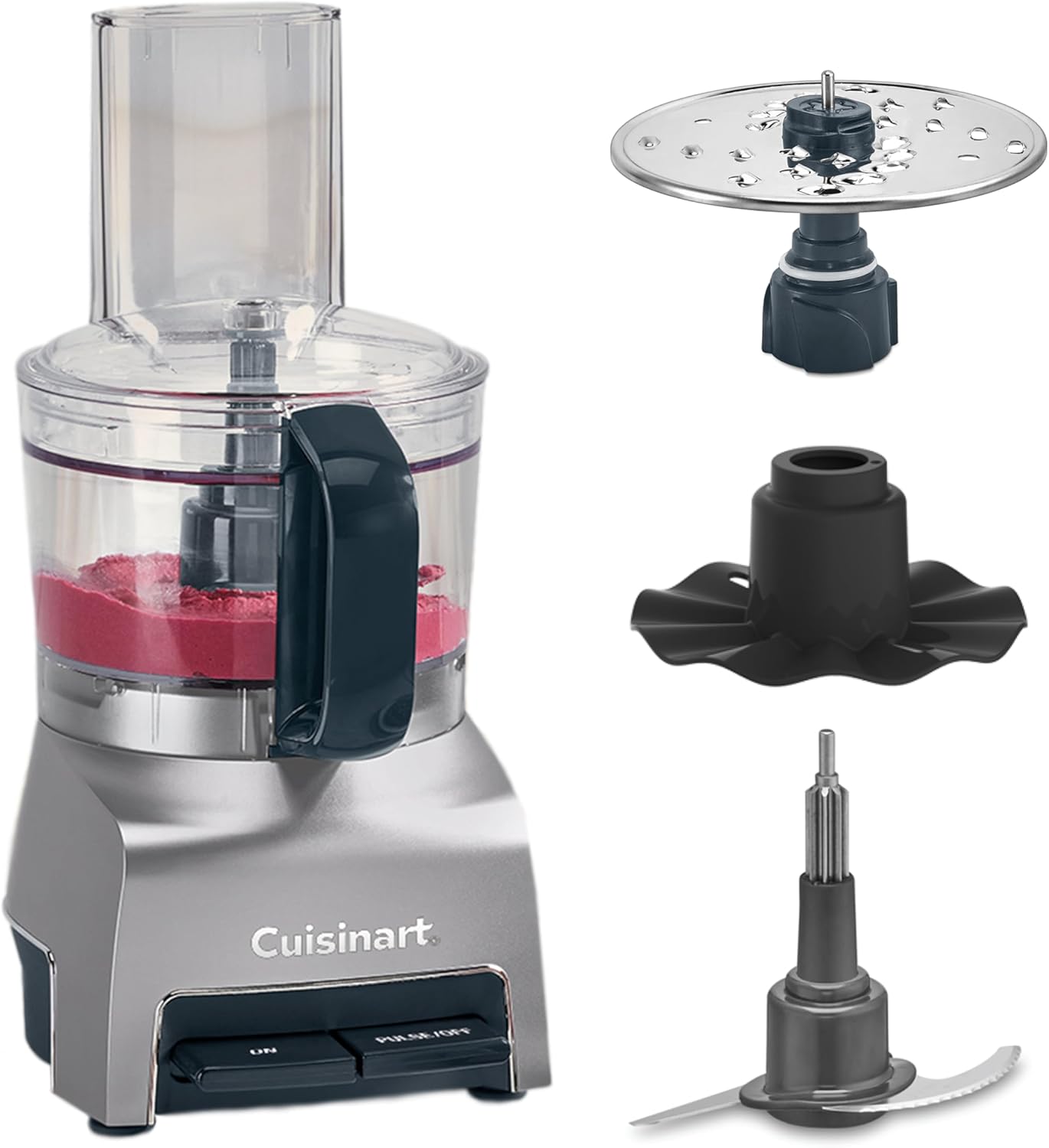 Robot de bucătărie multifuncțional Cuisinart FlexPrep de 1,1 L: Tocare, răzuire, pasare, mixare, lamă din oțel inoxidabil, disc reversibil și tel, sistem BladeLock, funcționare cu un singur buton și funcție puls